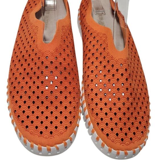 Ilse Jacobsen Loafer Tulip Shoe Women EUR 38 US 7-7.5 Perforated Orange Slip On - Picture 7 of 14